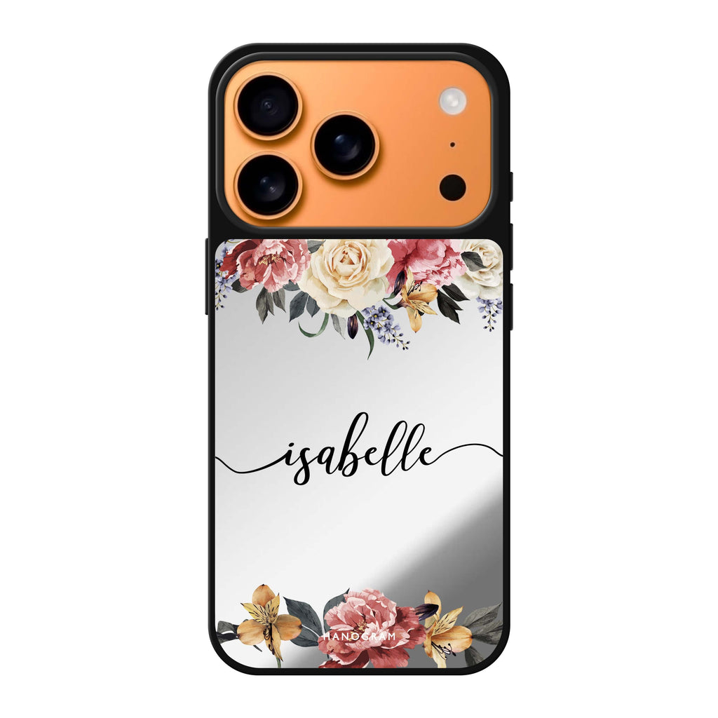 Art of Classic Floral personalized name spring flower abstract floral iPhone 17 Pro Max mirror case
