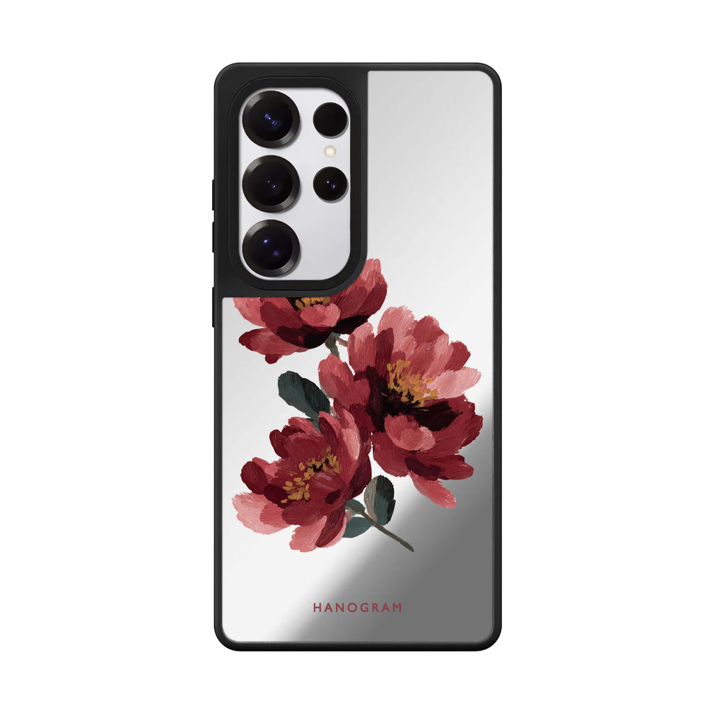 Crimson Peony Mirror Case