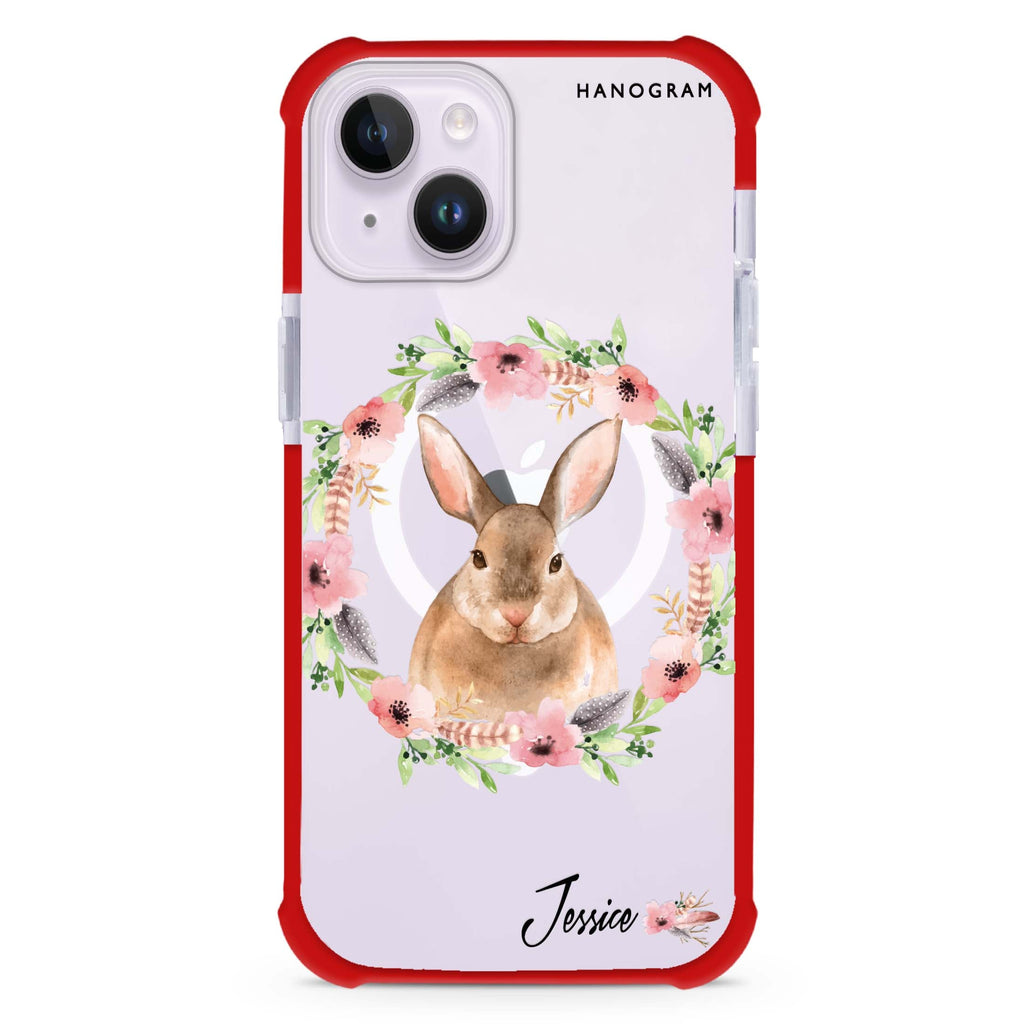 Floral Rabbit iPhone 15 Plus MagSafe Compatible Ultra Shockproof Case