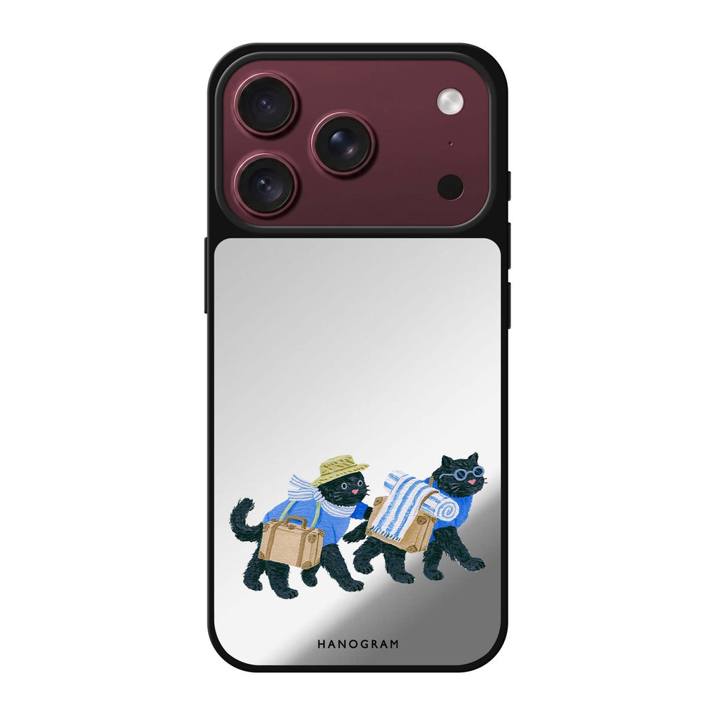Whiskers on Holiday iPhone 18 Pro Max Mirror Case - design view 1