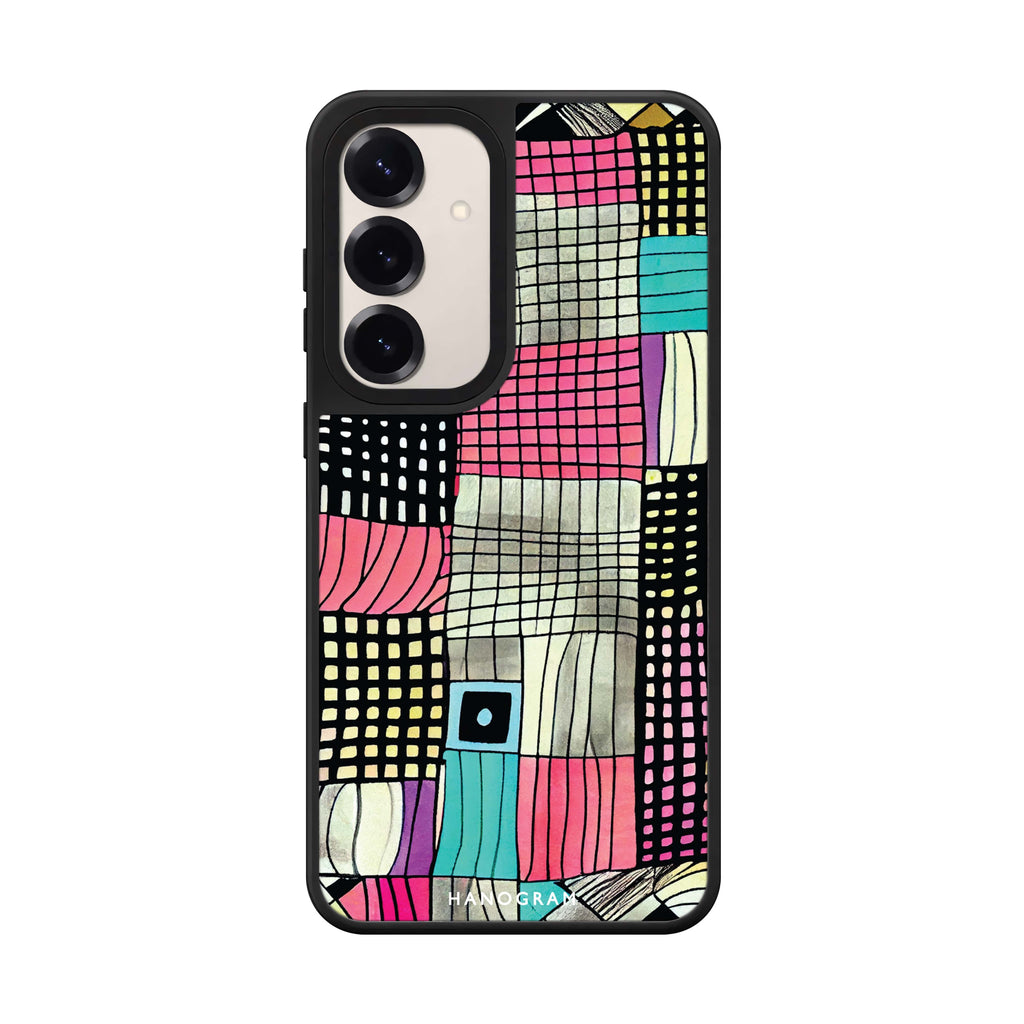 Abstract Checked Pattern Samsung Galaxy mirror case front view