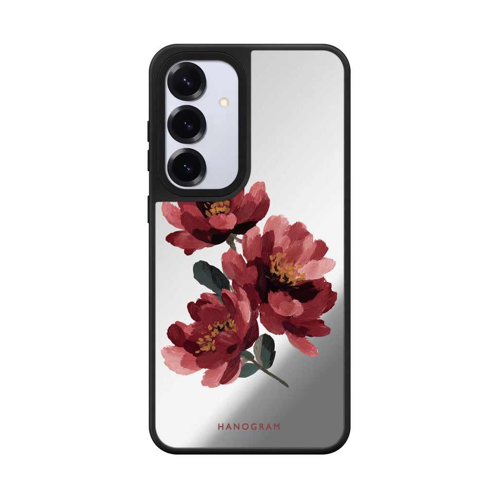 Crimson Peony Mirror Case