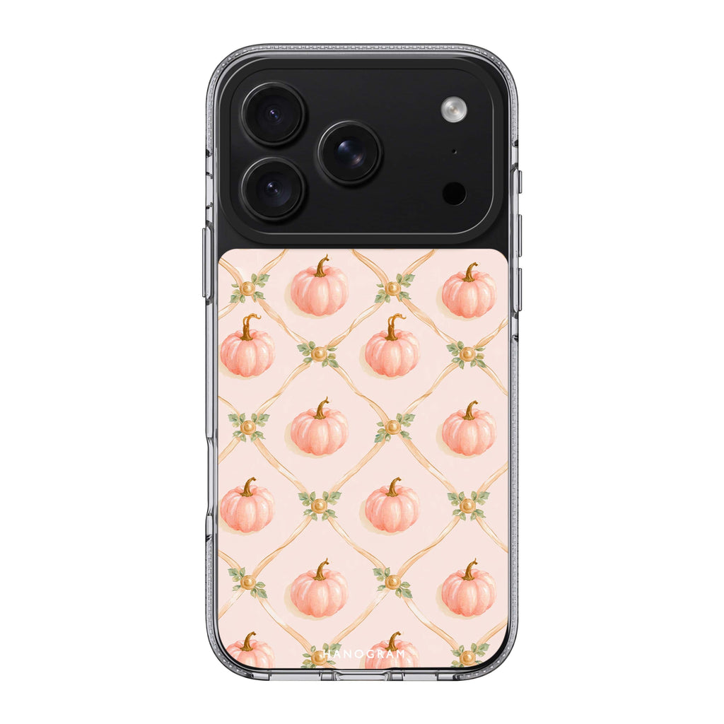 Blush Pumpkin Trellis iPhone 18 Pro Max Ultra Clear Case - Image 1