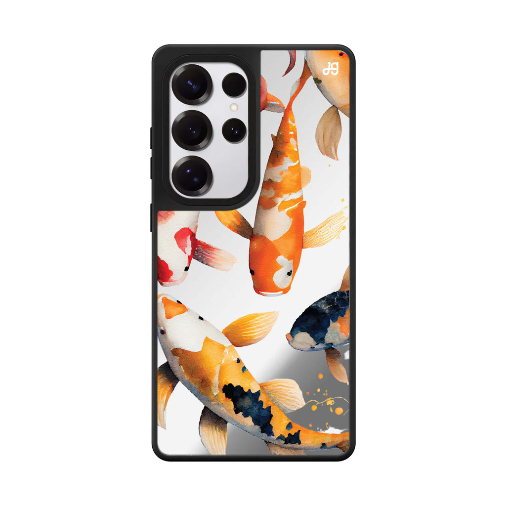Koi Fish Samsung Galaxy S25 S24 S23 Ultra mirror case, front view