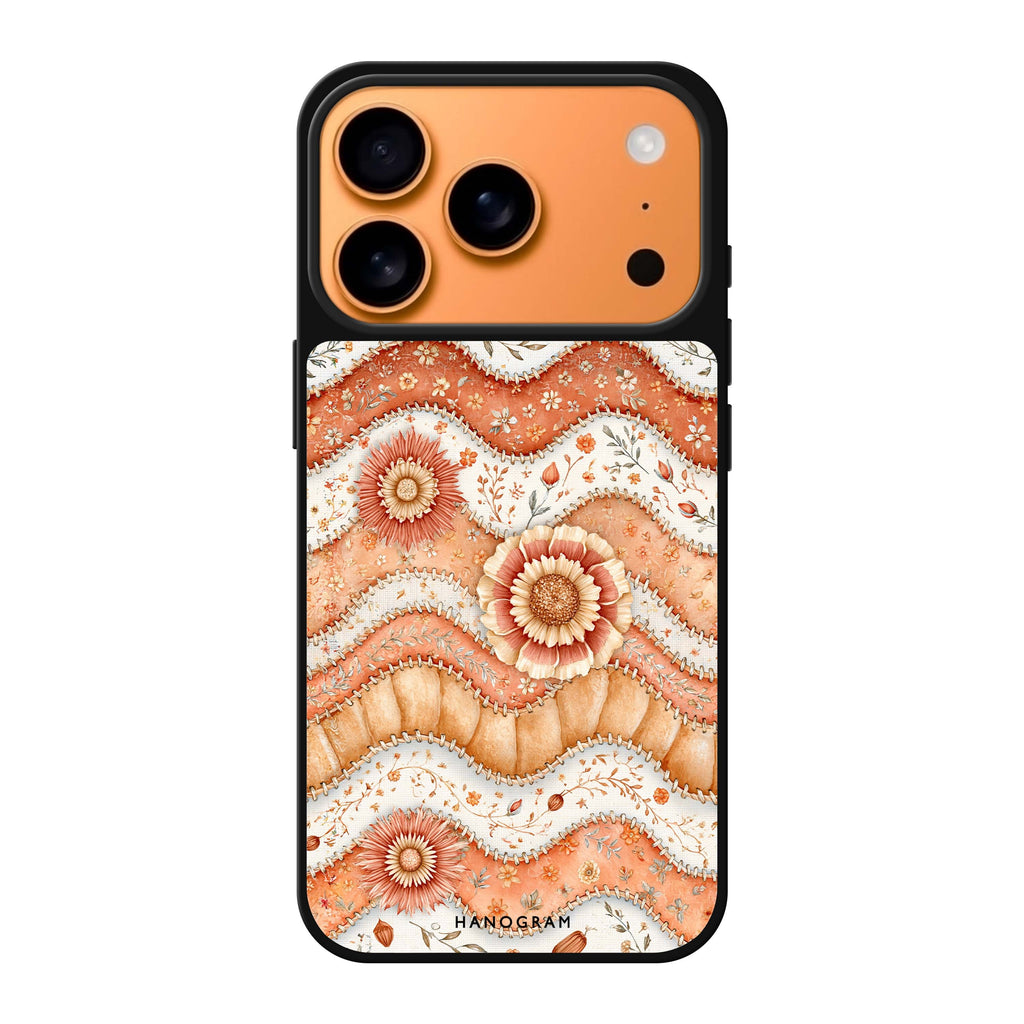 Apricot Petal Quilt iPhone 17 Pro Max Mirror Case - design view 1