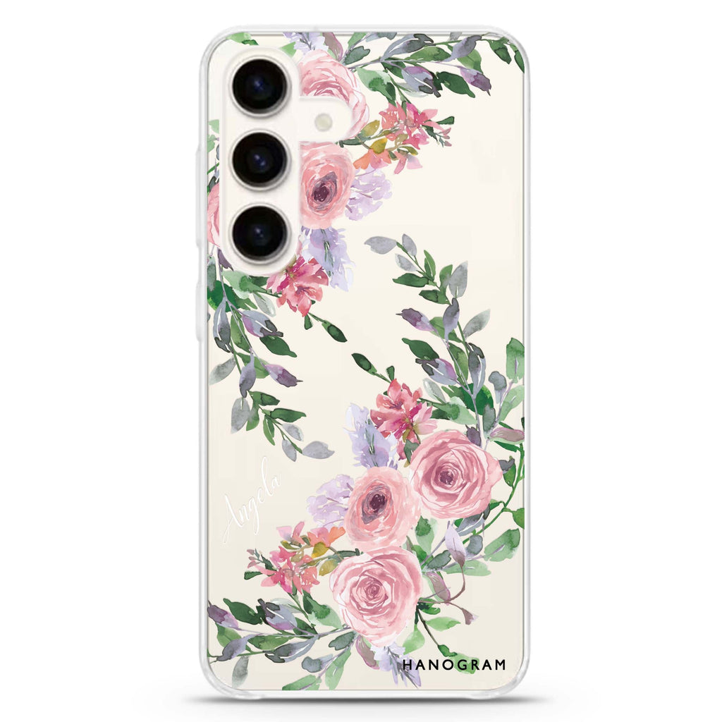 Lucy Watercolor Rose Samsung Galaxy Ultra Clear Case