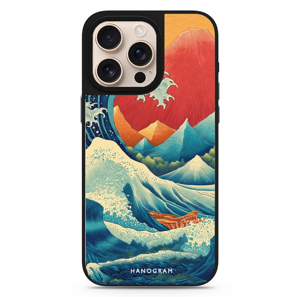 Rising Waves abstract pattern iPhone 16/15/14 Pro Max & Pro mirror case