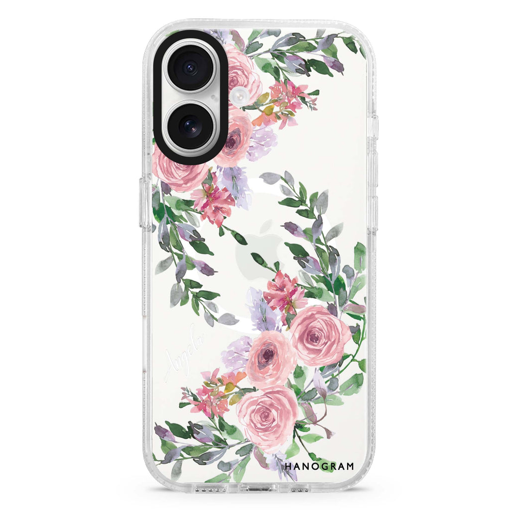 Lucy Watercolor Rose MagSafe Compatible iPhone 16 Ultra Clear Case - Personalized and Stylish Protection