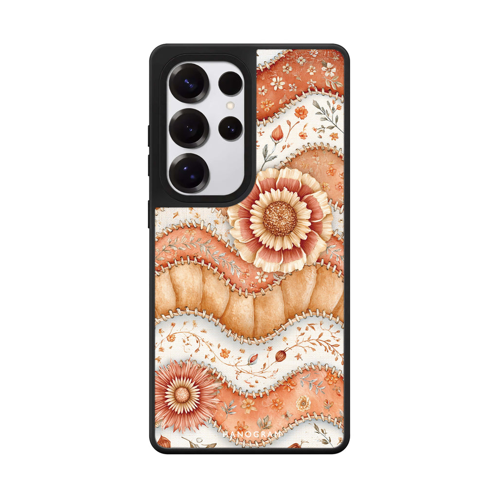 Apricot Petal Quilt Samsung Galaxy Mirror Case - image 1