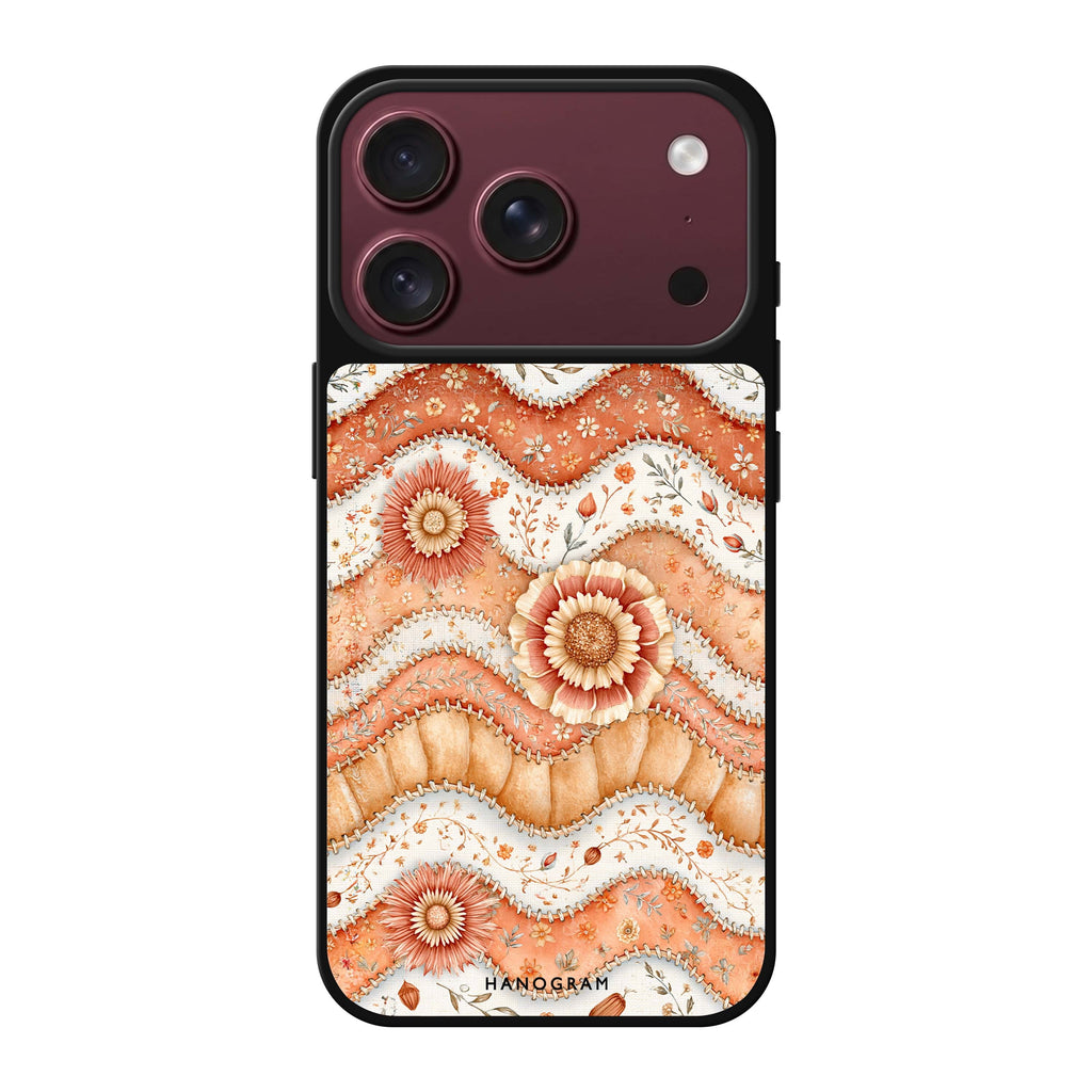 Apricot Petal Quilt iPhone 18 Pro Max Mirror Case - design view 1