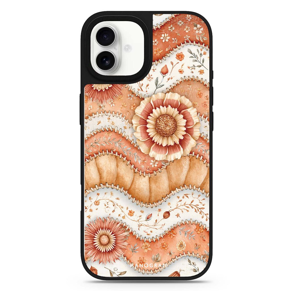 Apricot Petal Quilt iPhone 17 Mirror Case - View 1