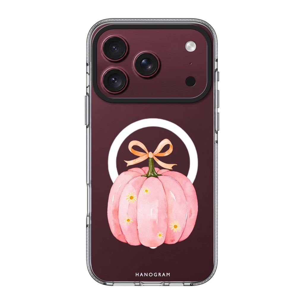 The Ribboned Pink Pumpkin iPhone 18 Pro Max Ultra Clear Case - Image 1