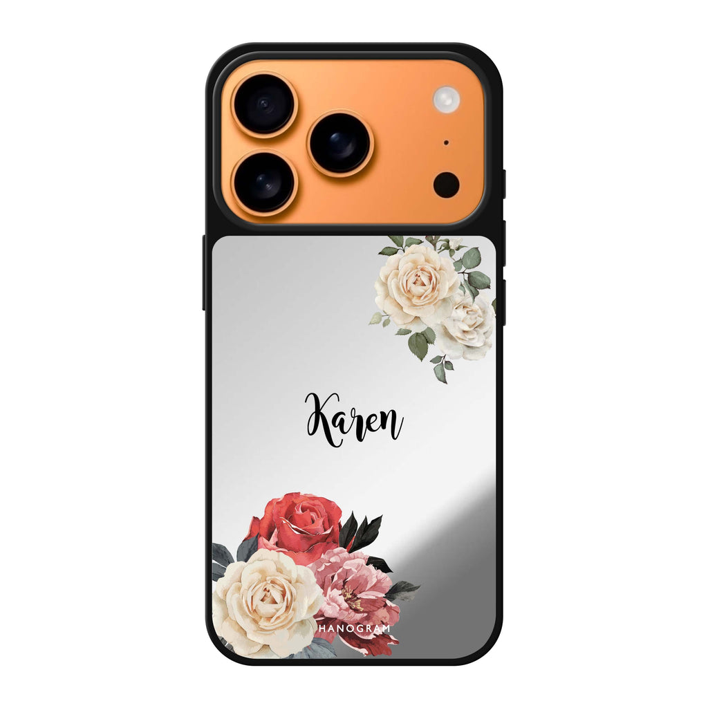 Vintage Floral personalized name spring flower floral vintage iPhone 17 Pro Max mirror case