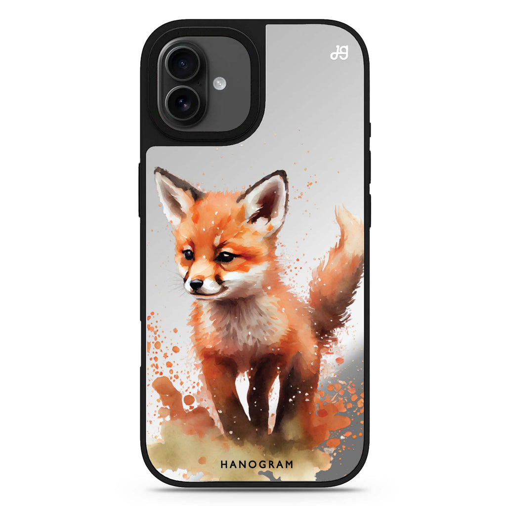 A Fox animal design iPhone 17 mirror case