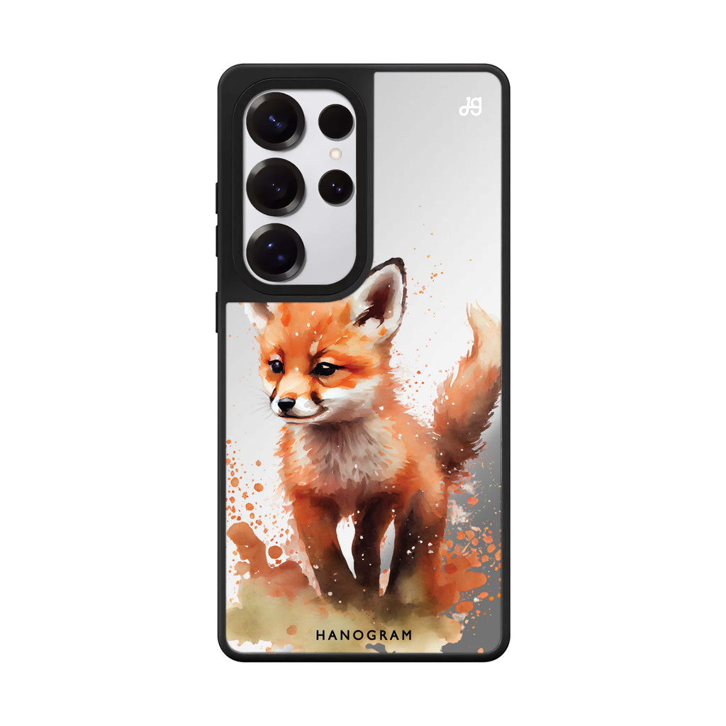 A Fox Samsung Galaxy S25 S24 S23 Ultra mirror case, front view