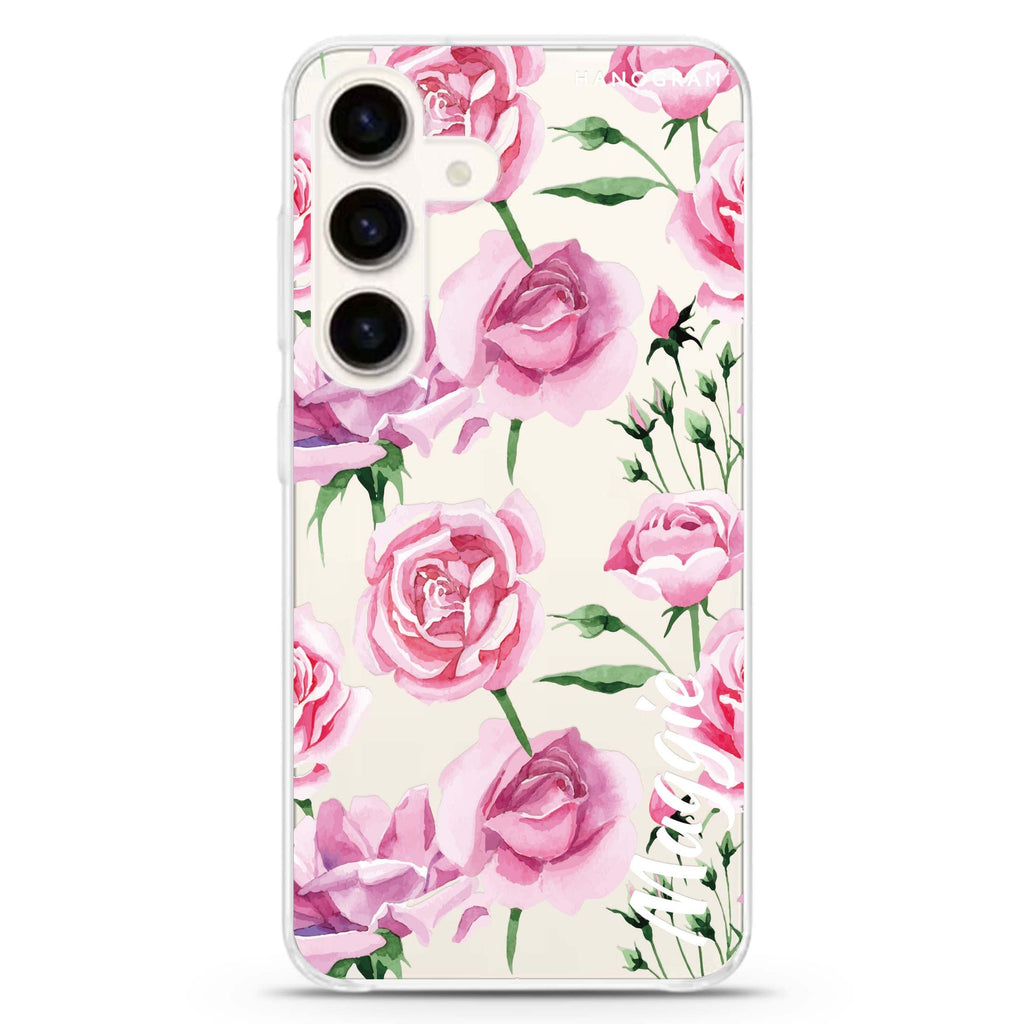 Pink Rose Samsung Galaxy Ultra Clear Case