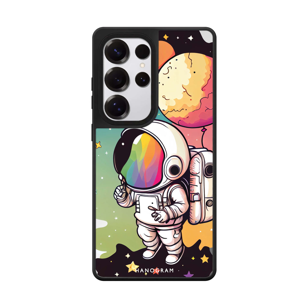 Astronauts Samsung Galaxy S25 S24 S23 Ultra mirror case, front view