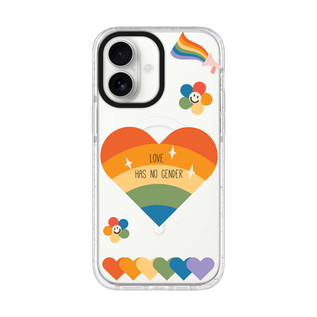Love Has no gender iPhone 17 ultra clear MagSafe case, front product view