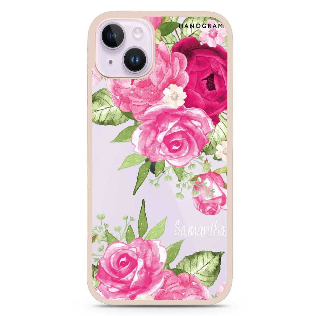 Watercolor Rose iPhone 15 Plus Impact Guard Bumper Case