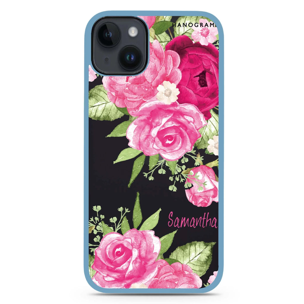 Watercolor Rose iPhone 15 Impact Guard Bumper Case