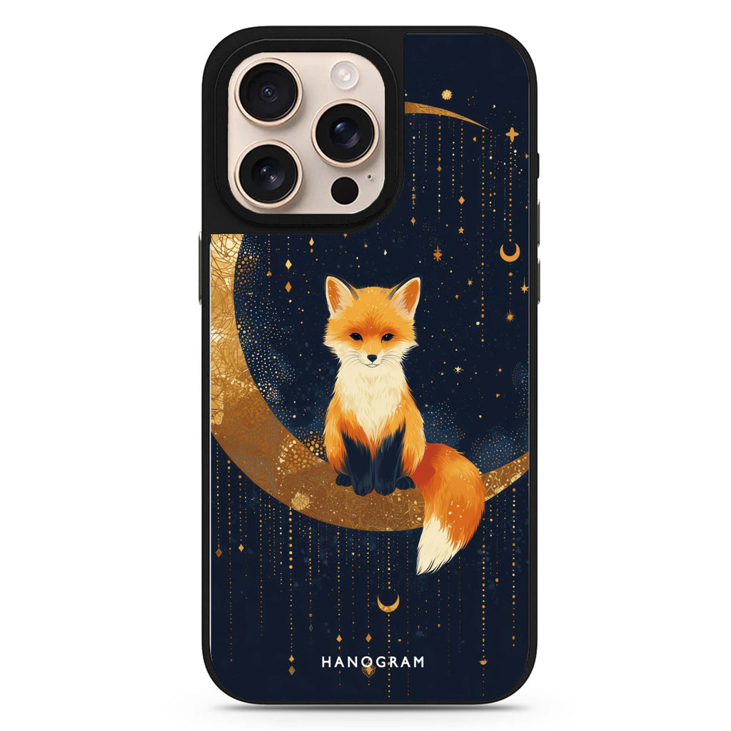 Moon Fox animal design iPhone 16/15/14 Pro Max & Pro mirror case