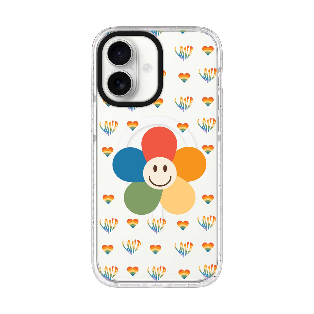 Rainbow Floral Style 1 iPhone 17 ultra clear MagSafe case, front product view
