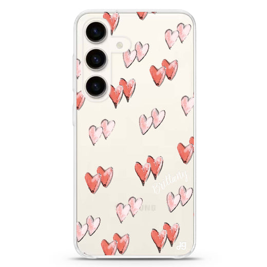 Double Heart Samsung Galaxy Ultra Clear Case