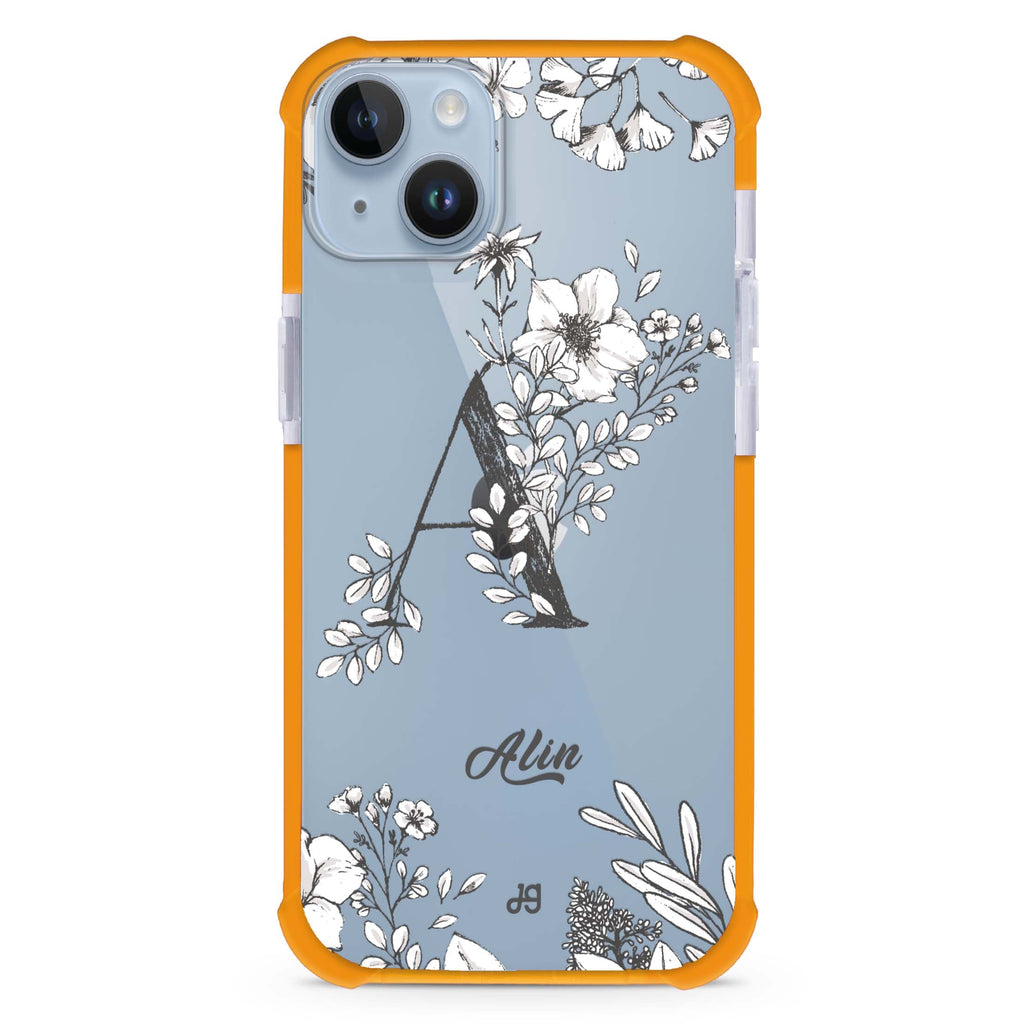 Vintage Floral Monogram iPhone 15 Plus Ultra Shockproof Case