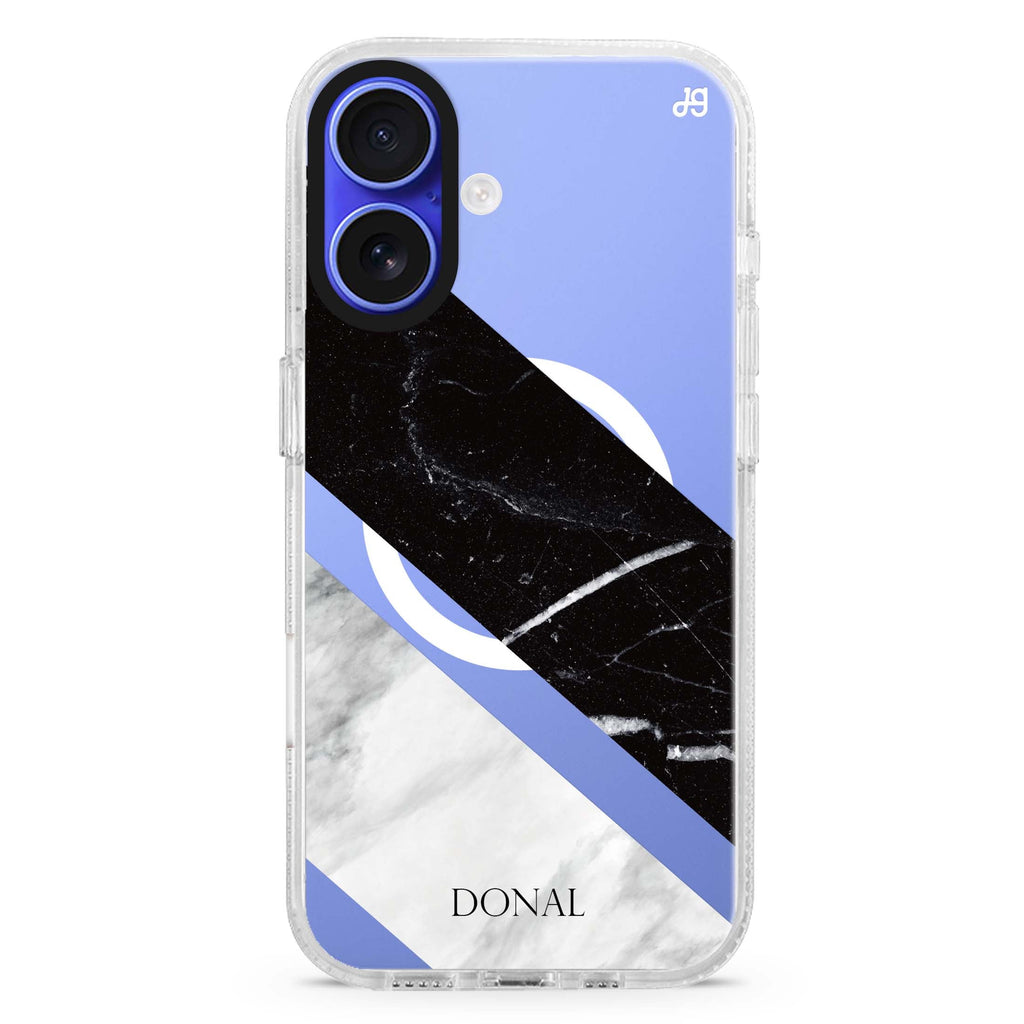B & W Marble MagSafe Compatible iPhone 16 Ultra Clear Case - Personalized and Stylish Protection