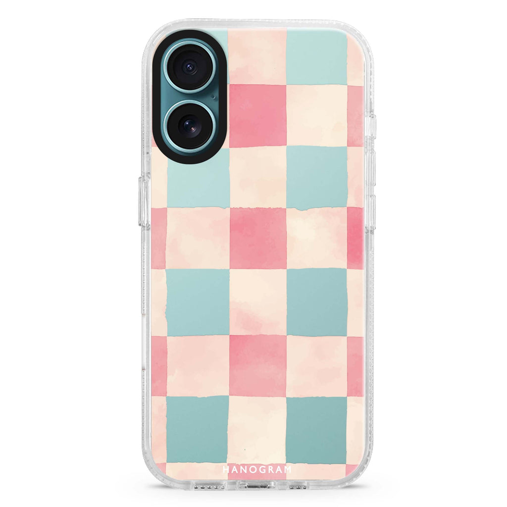 Rosy Picnic iPhone 16 and 16 Plus ultra clear case, transparent graphic artwork, front product view