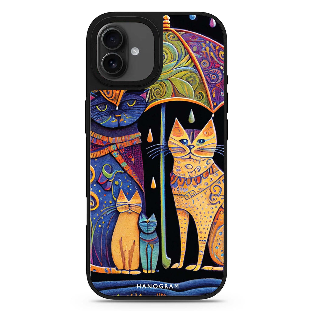 Raining Cat design 3 iPhone 17 mirror case
