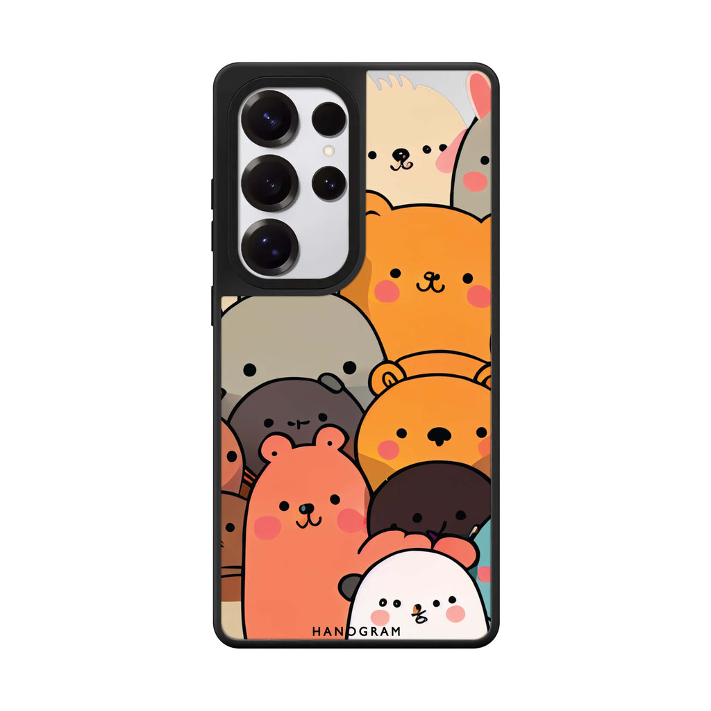 Cute Animals Samsung Galaxy S25 S24 S23 Ultra mirror case, front view