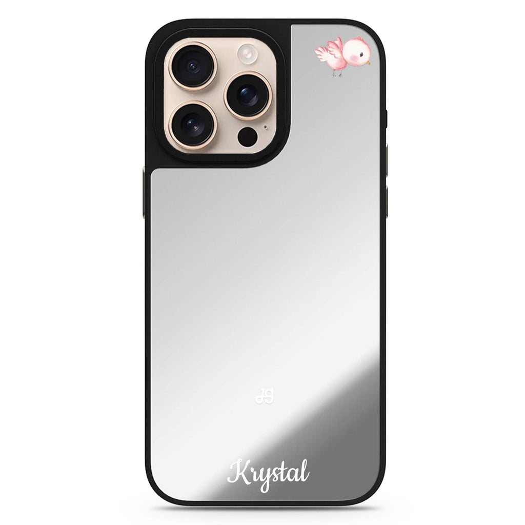Bird of the Soul personalized name animal design iPhone 16/15/14 Pro Max & Pro mirror case
