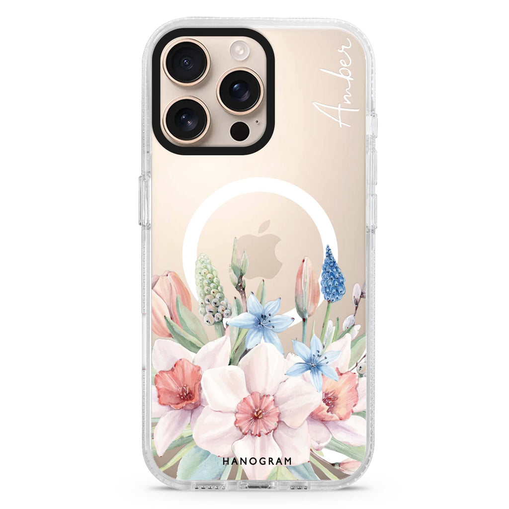 #18-3943 Blue Iris I MagSafe Compatible iPhone 16 Pro Ultra Clear Case - Personalized and Stylish Protection