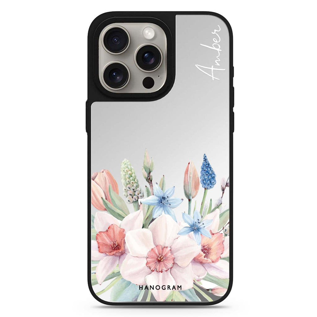 My Glamour Floral personalized name MagSafe mirror case for iPhone 16/15/14 Pro Max and Pro, main view