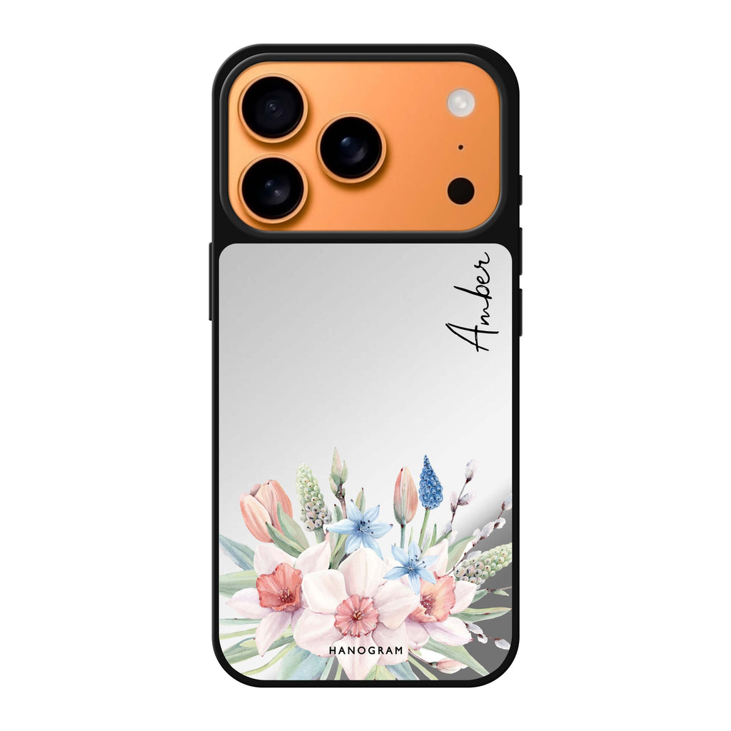 My Glamour Floral personalized name spring flower fashion floral iPhone 17 Pro Max mirror case