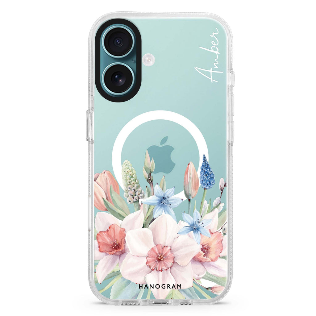 My Glamour Floral MagSafe Compatible iPhone 16 Ultra Clear Case - Personalized and Stylish Protection