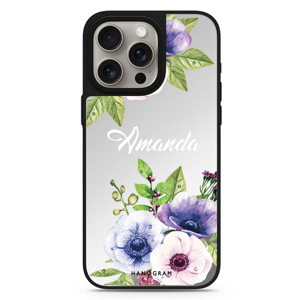 Blooming Flowers personalized name MagSafe mirror case for iPhone 16/15/14 Pro Max and Pro, main view