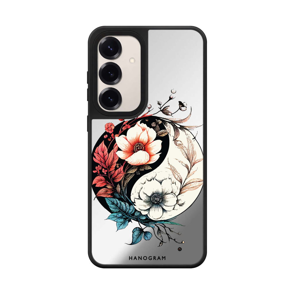 Pretty Floral Tai Chi Samsung Galaxy mirror case front view