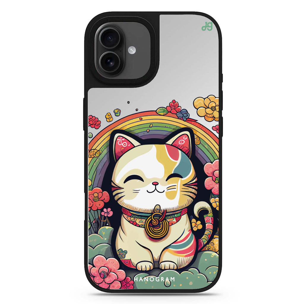 Japanese Lucky Cat iPhone 17 mirror case