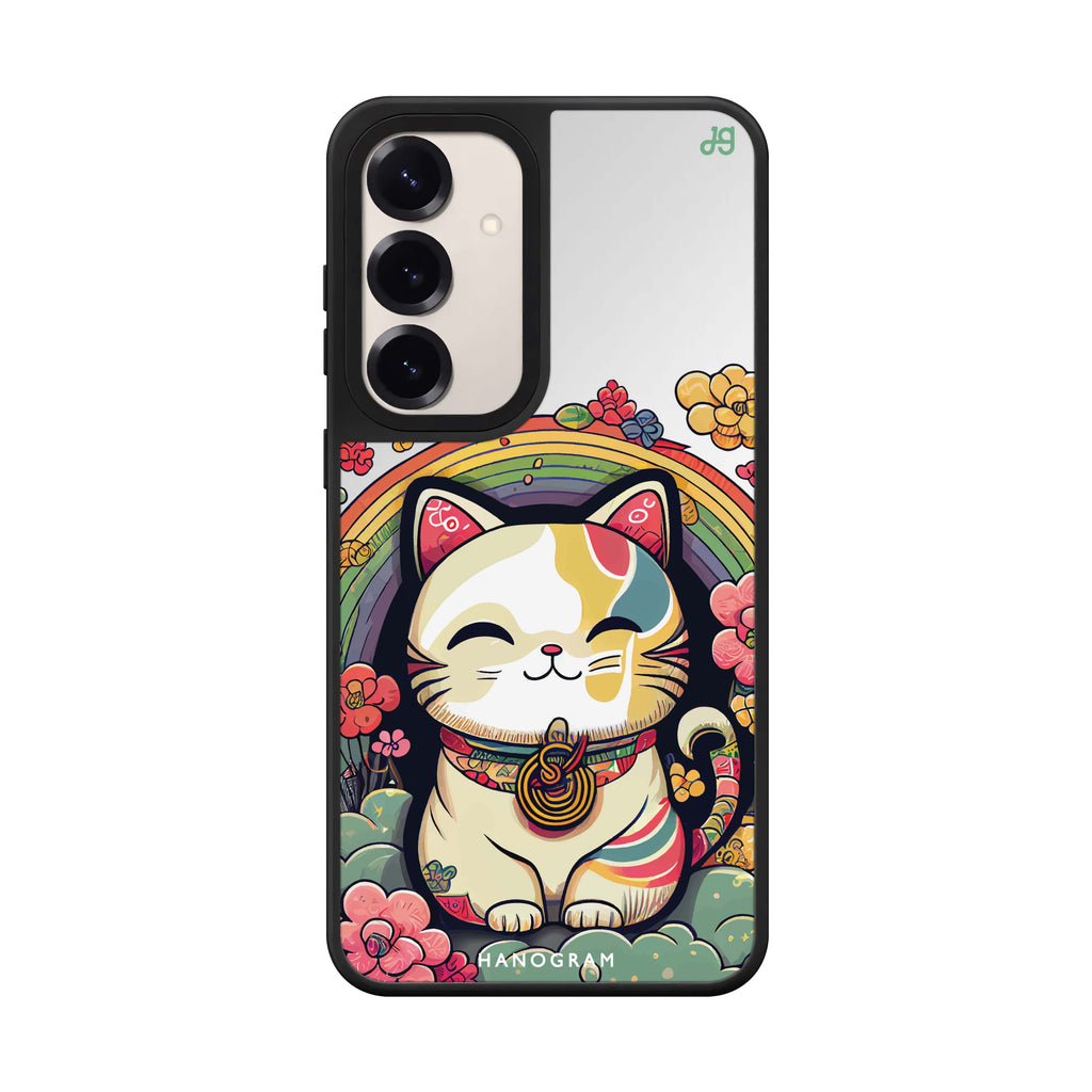 Japanese Lucky Cat Samsung Galaxy mirror case front view