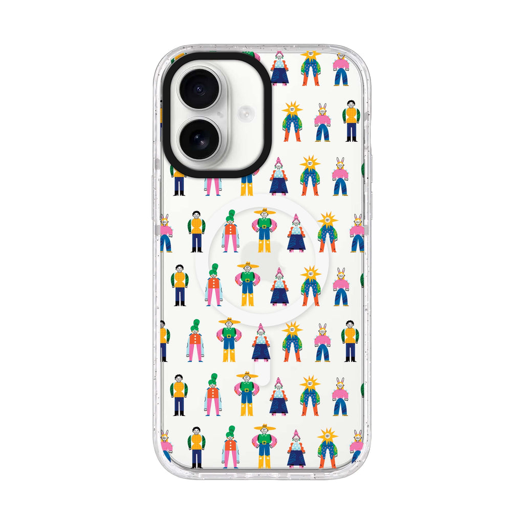 Abstract People Family iPhone 17 ultra clear MagSafe case, front product view