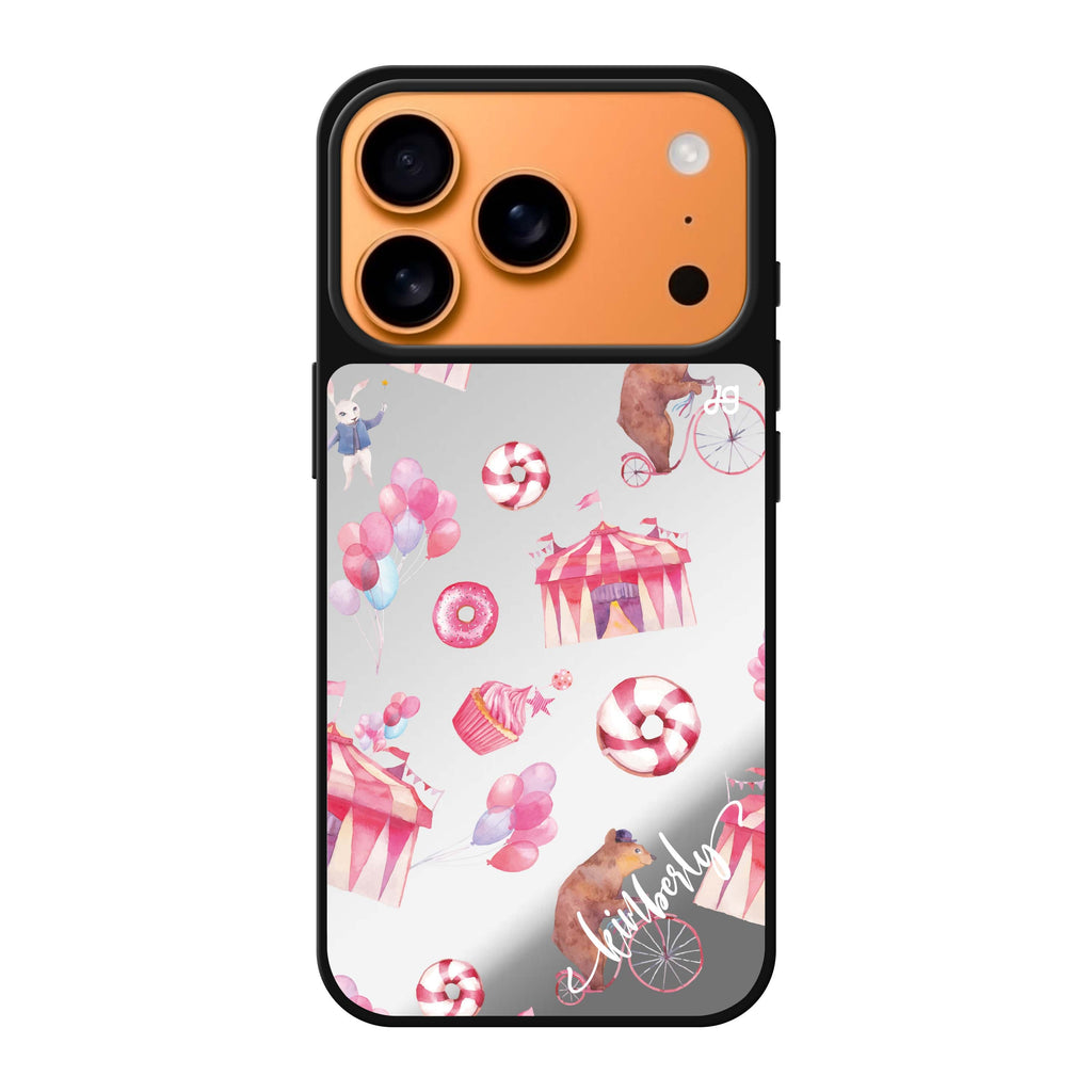 Red Circus personalized name red iPhone 17 Pro Max mirror case
