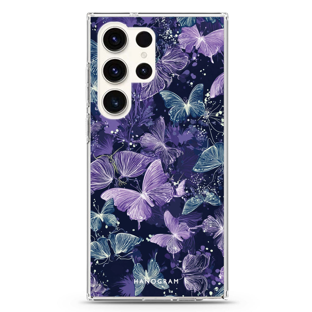 Midnight Butterflies Samsung Galaxy Ultra Clear Case