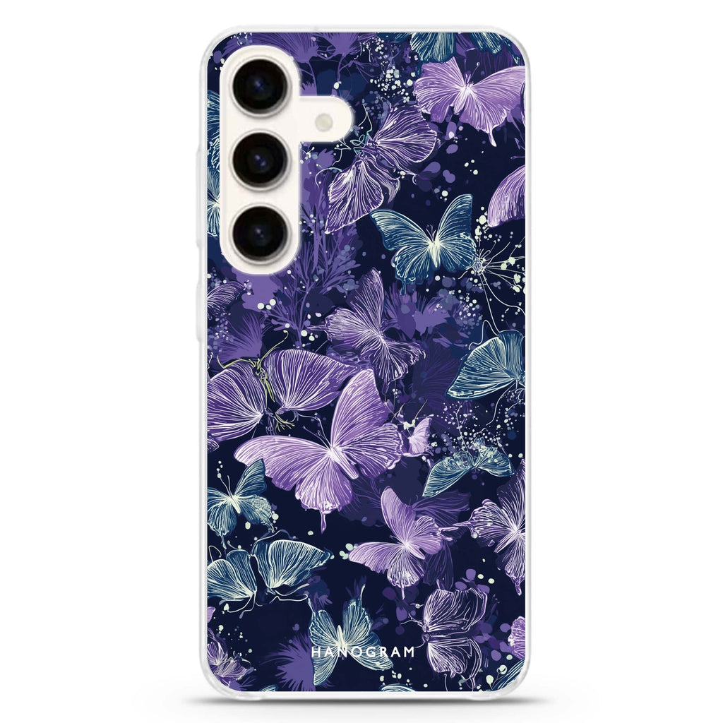 Midnight Butterflies Samsung Galaxy Ultra Clear Case