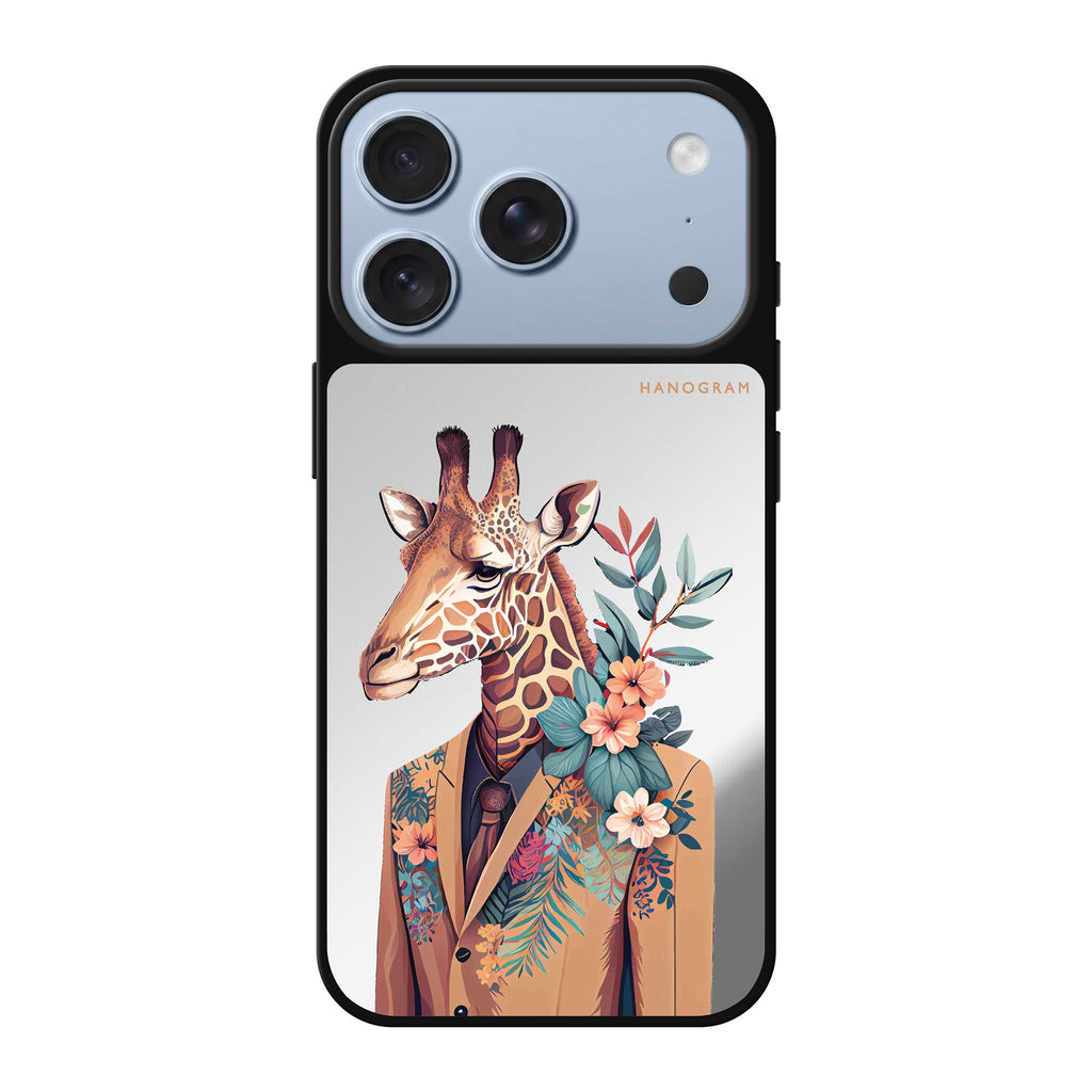 Giraffe & floral #1 spring flower giraffe animal iPhone 18 Pro Max mirror case