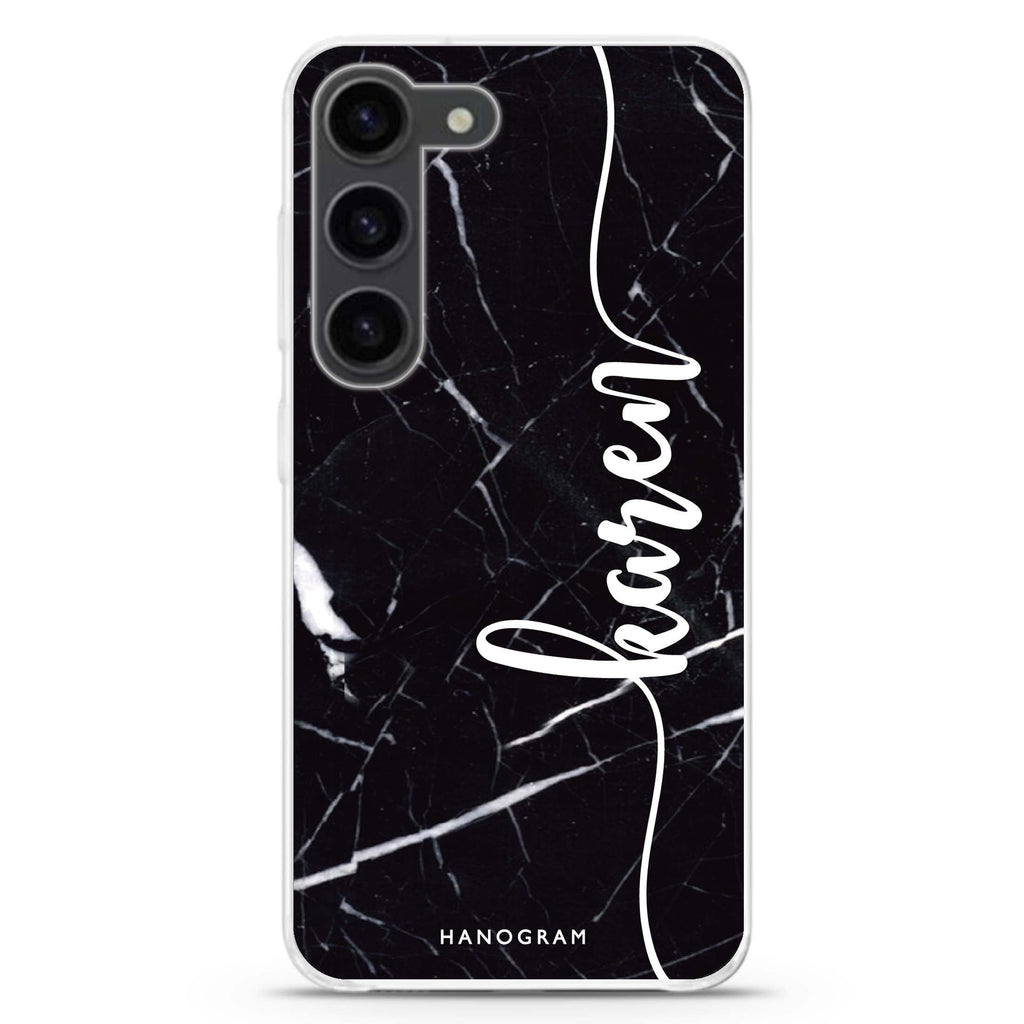 Marble Edition VIII personalized ultra-clear case for Samsung Galaxy S23/S22, front view