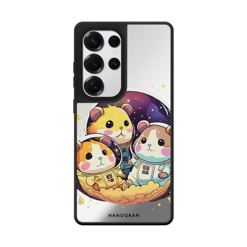 Cute Space Squirrels Samsung Galaxy S25 S24 S23 Ultra mirror case, front view