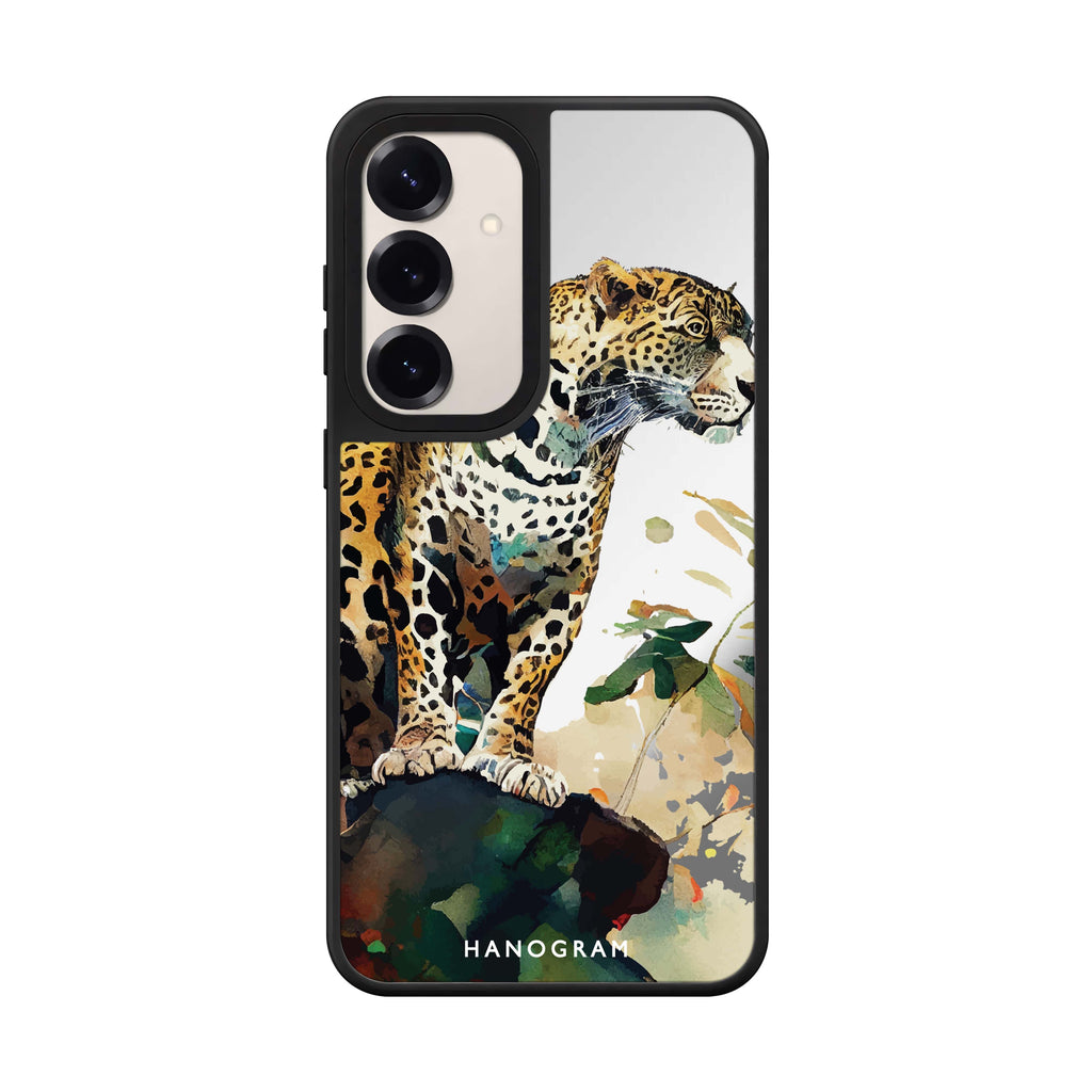 A Leopard Samsung Galaxy mirror case front view