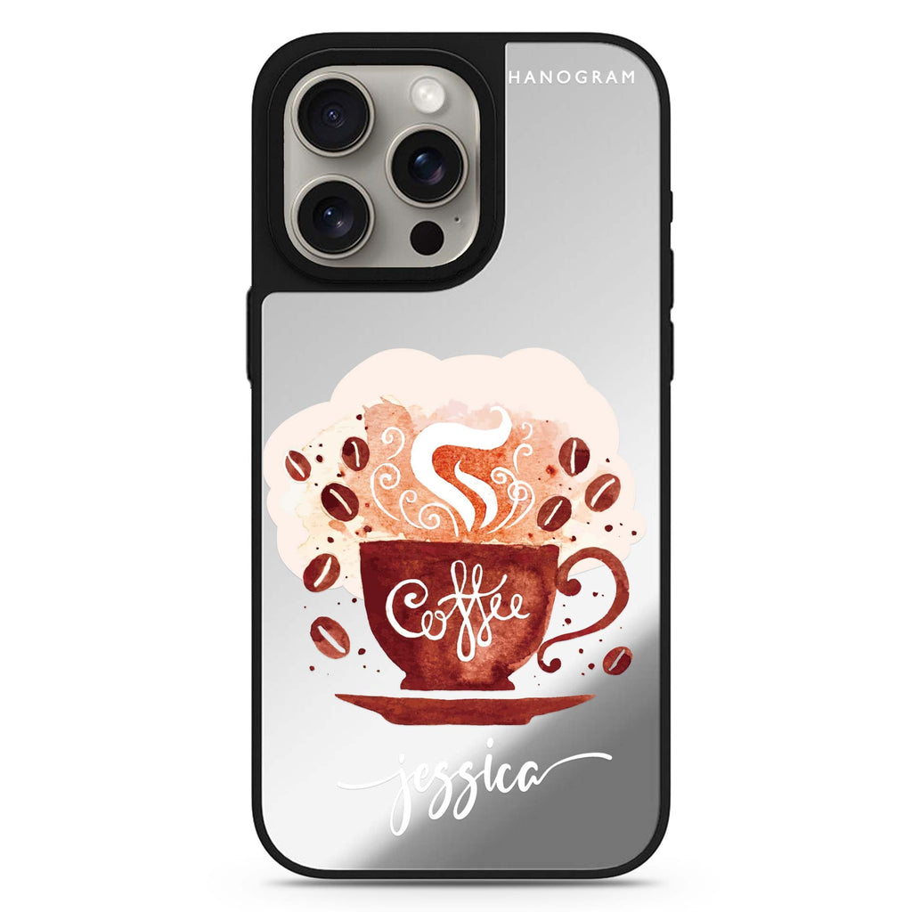 Fragrant Coffee personalized name MagSafe mirror case for iPhone 16/15/14 Pro Max and Pro, main view